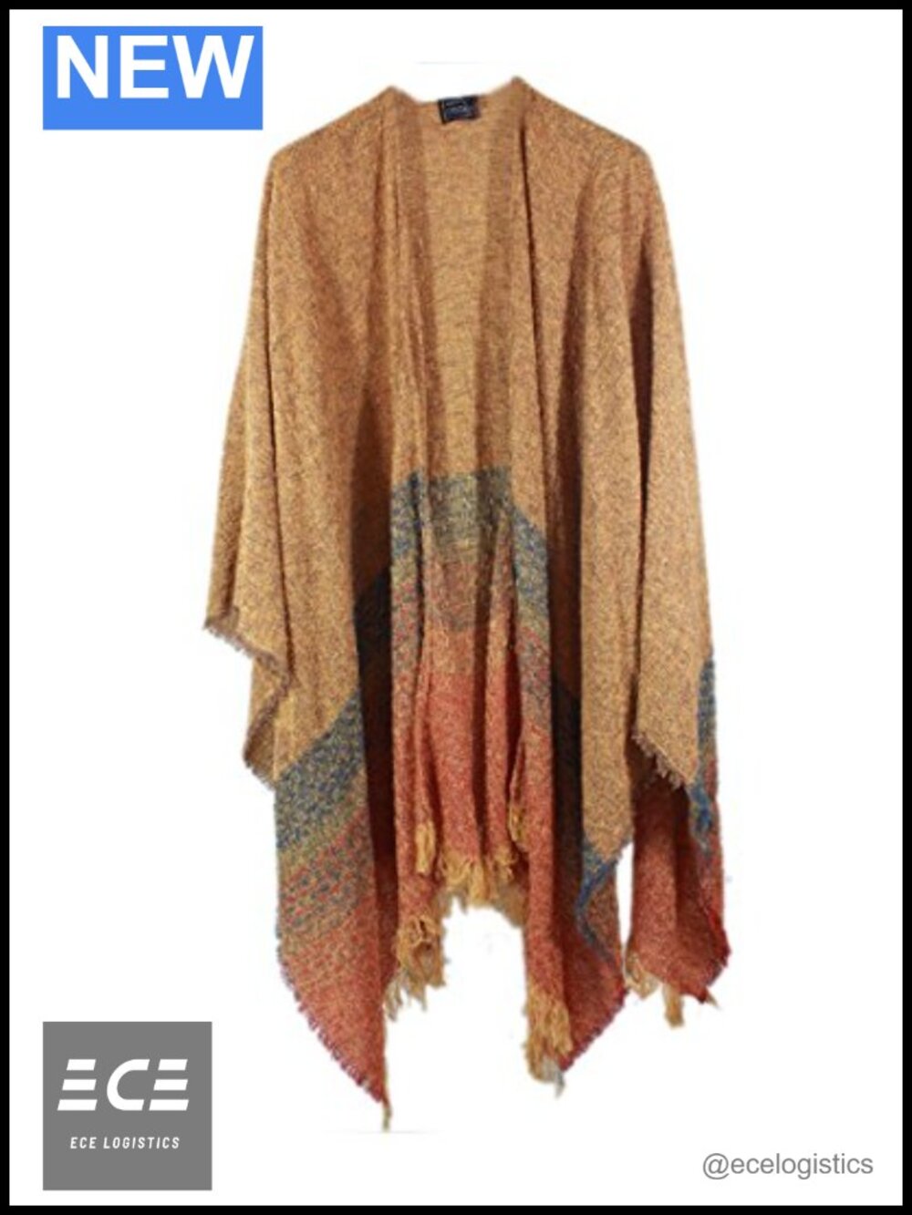 Kerry Woollen Mills Lambswool Ruana Wrap Wool Winter Made in Ireland